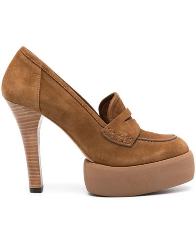 Paloma Barceló Mabel 125mm Suede Court Shoes - Brown