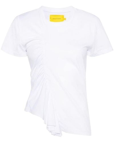 Marques'Almeida T-shirt en coton à fronces - Blanc