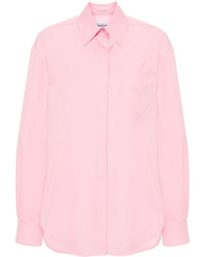 Moschino Jeans Heart-motif Poplin Shirt - Pink