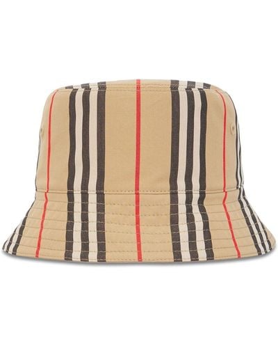 Burberry Reversible Icon Stripe Bucket Hat - Natural