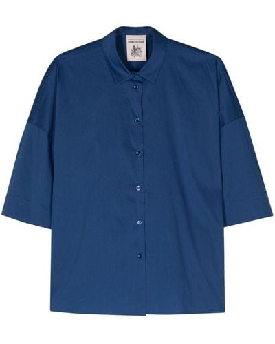 Semicouture Short-sleeves Poplin Shirt - Blue