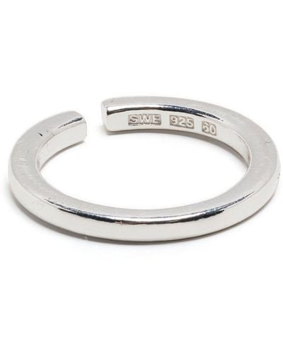 All_blues Polished Thin-band Ring - White