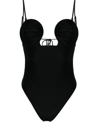 Cult Gaia Celia Wired-neckline Swimsuit - Black