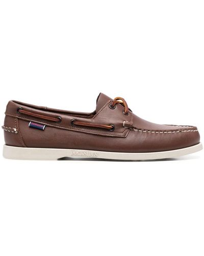 Sebago Front Lace-up Detail Boat Shoes - Brown