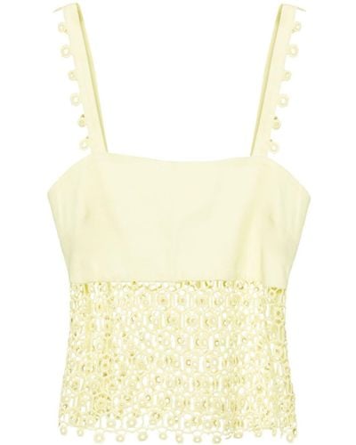 Jonathan Simkhai Dorian Crochet Tank Top - Yellow