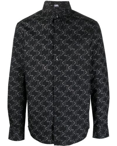 Karl Lagerfeld Kl Rhinestone-embellished Shirt - Grey