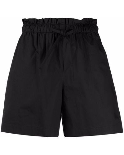 Woolrich Pantalones cortos con cintura paperbag - Negro