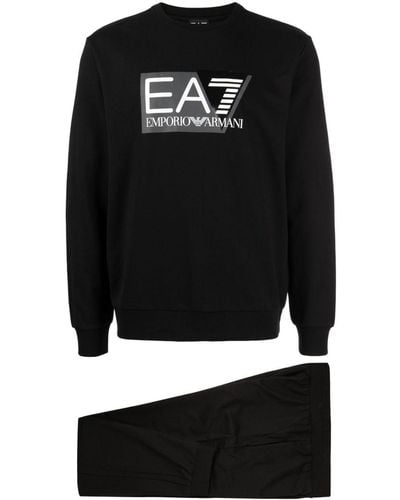 EA7 Sweater Met Logoprint - Zwart