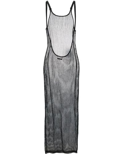 Heron Preston Kleid mit Lochstrickmuster - Grau