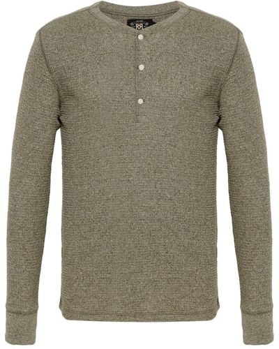 RRL Henley-Poloshirt aus Baumwolle - Grün