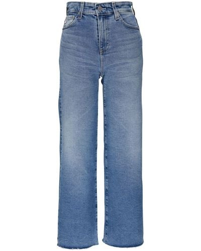 AG Jeans Wide-Leg-Jeans mit hohem Bund - Blau