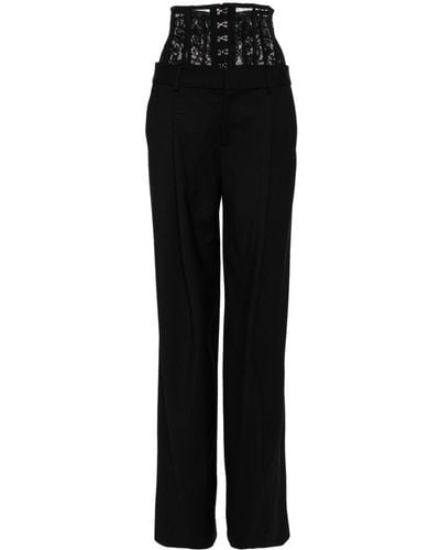 Monse Lace-detail High-waisted Pants - Black