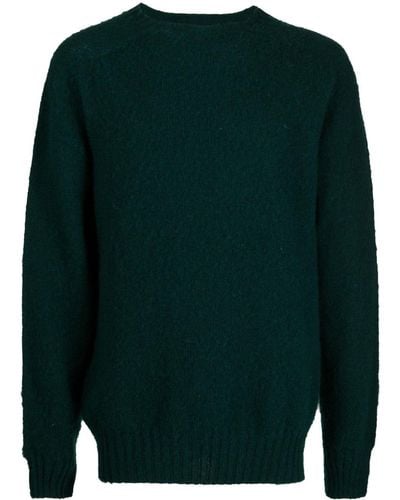 YMC Suedehead Crew-neck Wool Jumper - Green