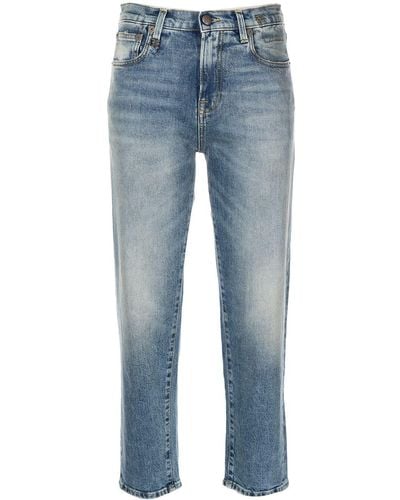 R13 Tapered-Jeans mit hohem Bund - Blau
