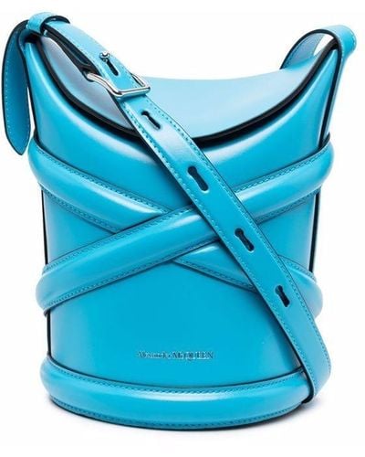 Alexander McQueen Petit sac à bandoulière Curve - Bleu