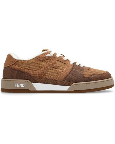Fendi Match Wood-treated Sneakers - Brown