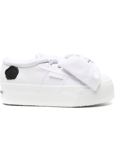 Viktor & Rolf X Superga Bow-detail Flatform Sneakers - White