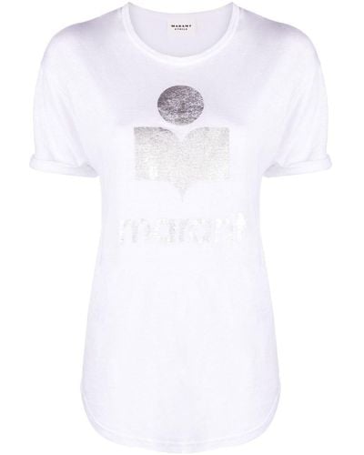Isabel Marant メタリック ロゴ Tシャツ - ホワイト