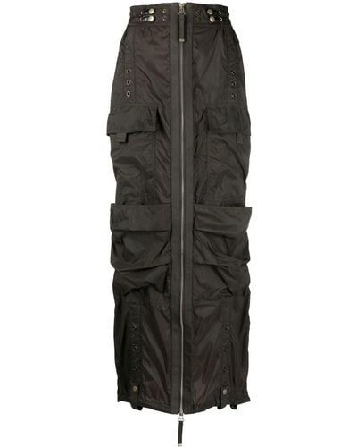 DIESEL O-crep Zip-up Maxi Skirt - Black