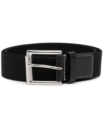 PS by Paul Smith Zebra-motif Leather-trim Belt - Black
