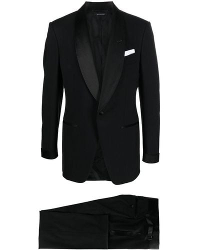 Tom Ford Anzug mit Satinbesatz - Schwarz