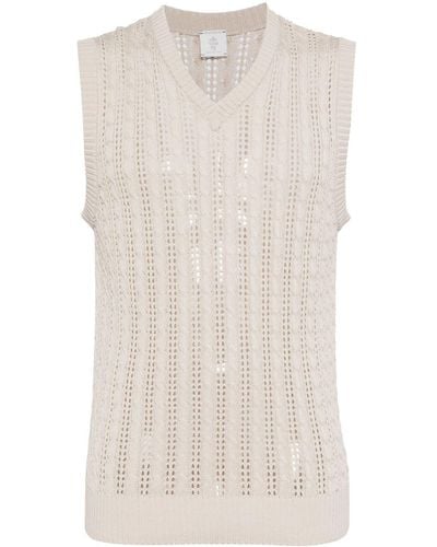 Eleventy Knitted Cotton Vest - Natural