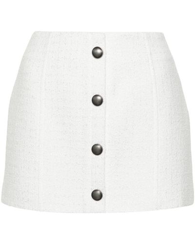 Alessandra Rich Tweed A-line Miniskirt - White