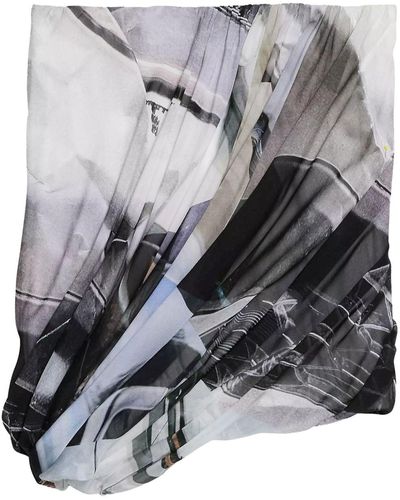 Helmut Lang Bubble Abstract-print Silk Miniskirt - Grey