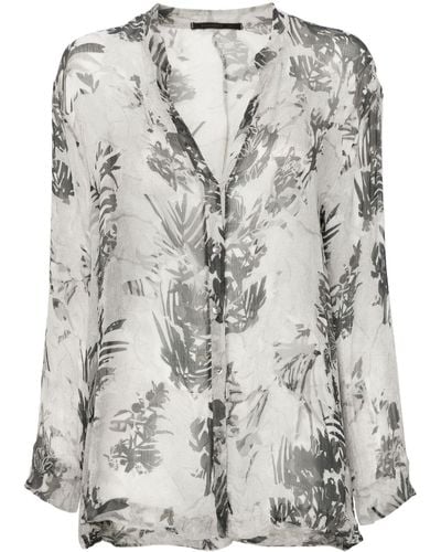 Transit Floral-print crepe shirt - Grau