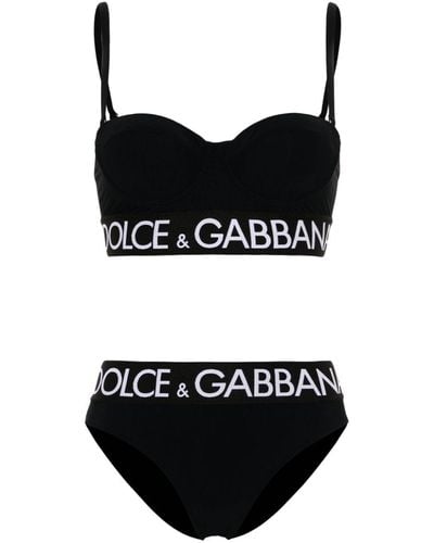 Dolce & Gabbana ロゴバンド ビキニ - ブラック