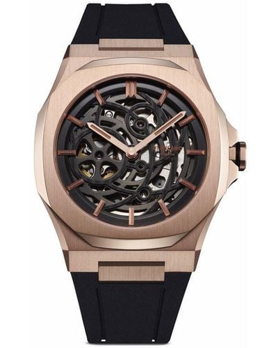 D1 Milano Reloj Skeleton Rubber de 41.5mm - Negro