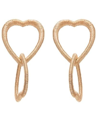 Oscar de la Renta Interlocked Heart Earrings - White