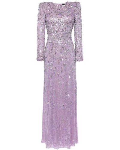 Jenny Packham Robe longue Aurora à sequins - Violet