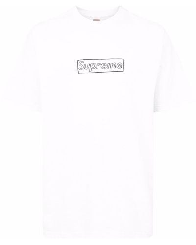 Supreme X Kaws Chalk Logo T-shirt - White
