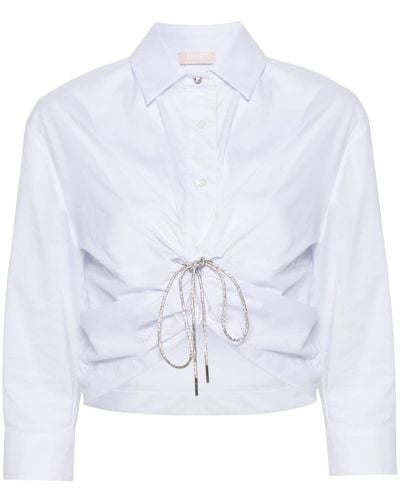 Liu Jo Cropped-Hemd aus Baumwolle - Weiß