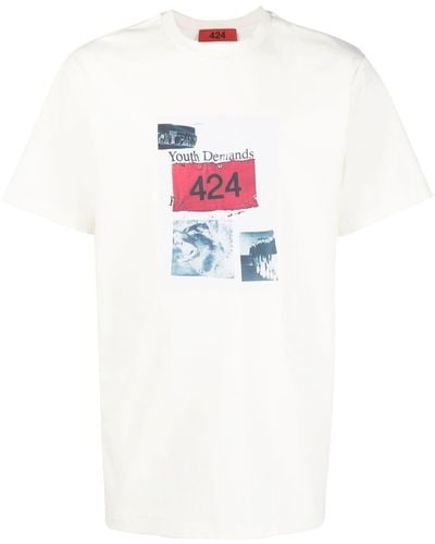 424 T-shirt à logo imprimé - Blanc