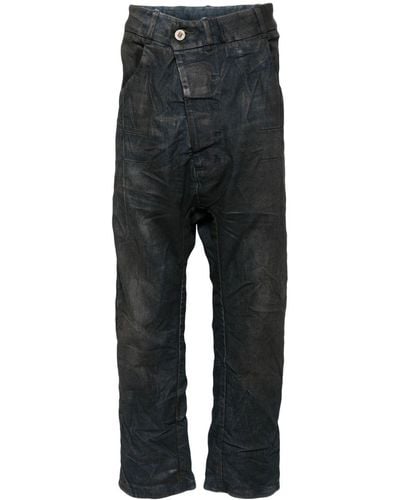 Boris Bidjan Saberi Asymmetrische Jeans Met Verlaagd Kruis - Zwart
