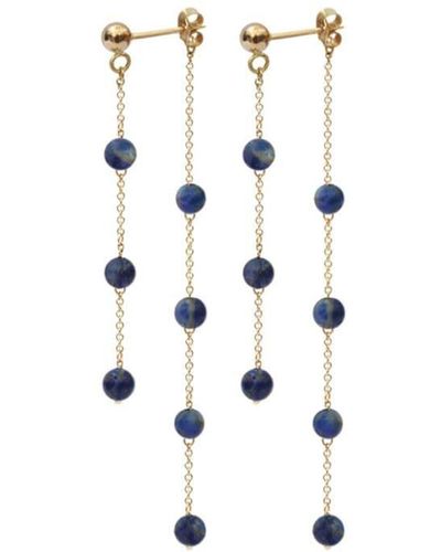 The Alkemistry 18kt Yellow Gold Boba Blueberry Lapis Lazuli Drop Earrings - White