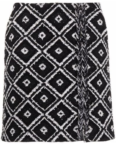 Karl Lagerfeld Boucle Wrap Mini Skirt - Black