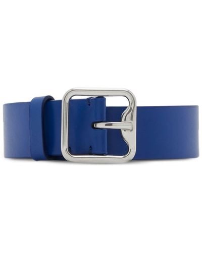 Burberry B Bucked Leather Belt - Blue