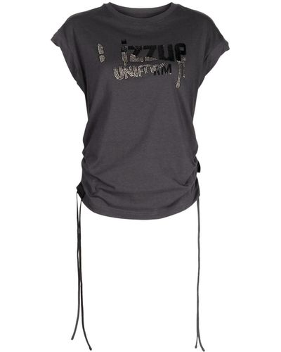 Izzue Logo-embellishment Cotton T-shirt - Black