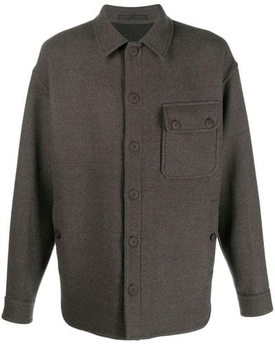Giorgio Armani Fitted Button-up Overshirt - Green