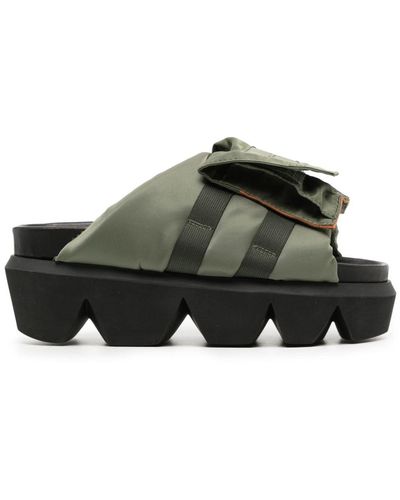 Sacai Sandalias con bolsillos de solapa - Verde