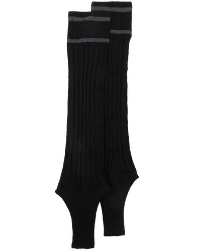 DURAZZI MILANO Fingerless Ribbed-knit Gloves - Black