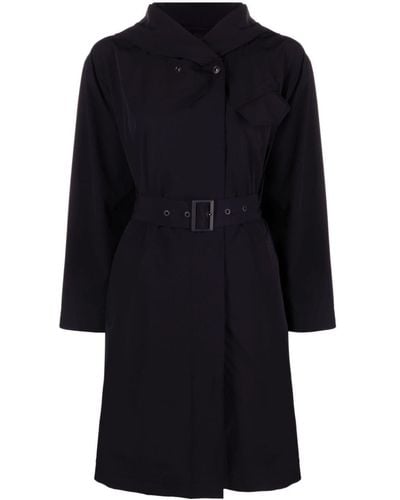 Emporio Armani Manteau boutonné à taille ceinturée - Noir