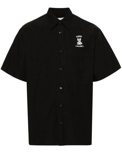 Iceberg Graphic-print Short-sleeve Shirt - Black