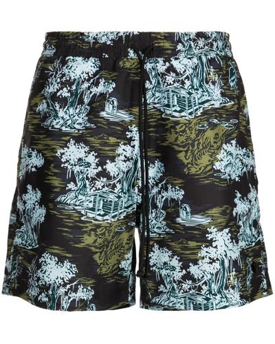 Carhartt Graphic-print Swim Shorts - Green