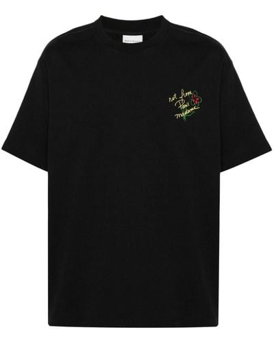 Drole de Monsieur Katoenen T-shirt Met Print - Zwart
