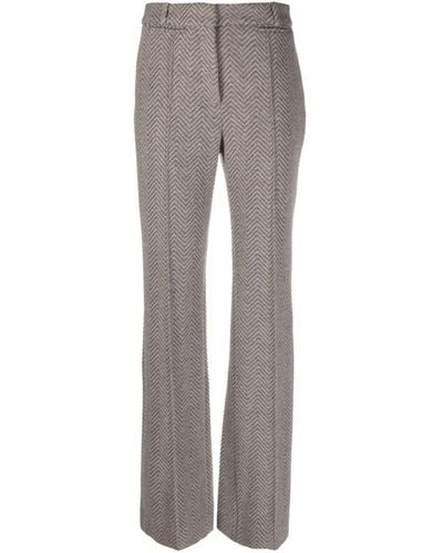 The Mannei Pressed-crease Straight-leg Trousers - Grey
