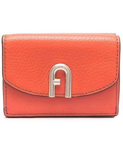 Furla Logo-plaque Leather Wallet - Orange
